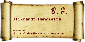 Blikhardt Henrietta névjegykártya