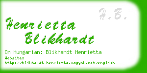 henrietta blikhardt business card